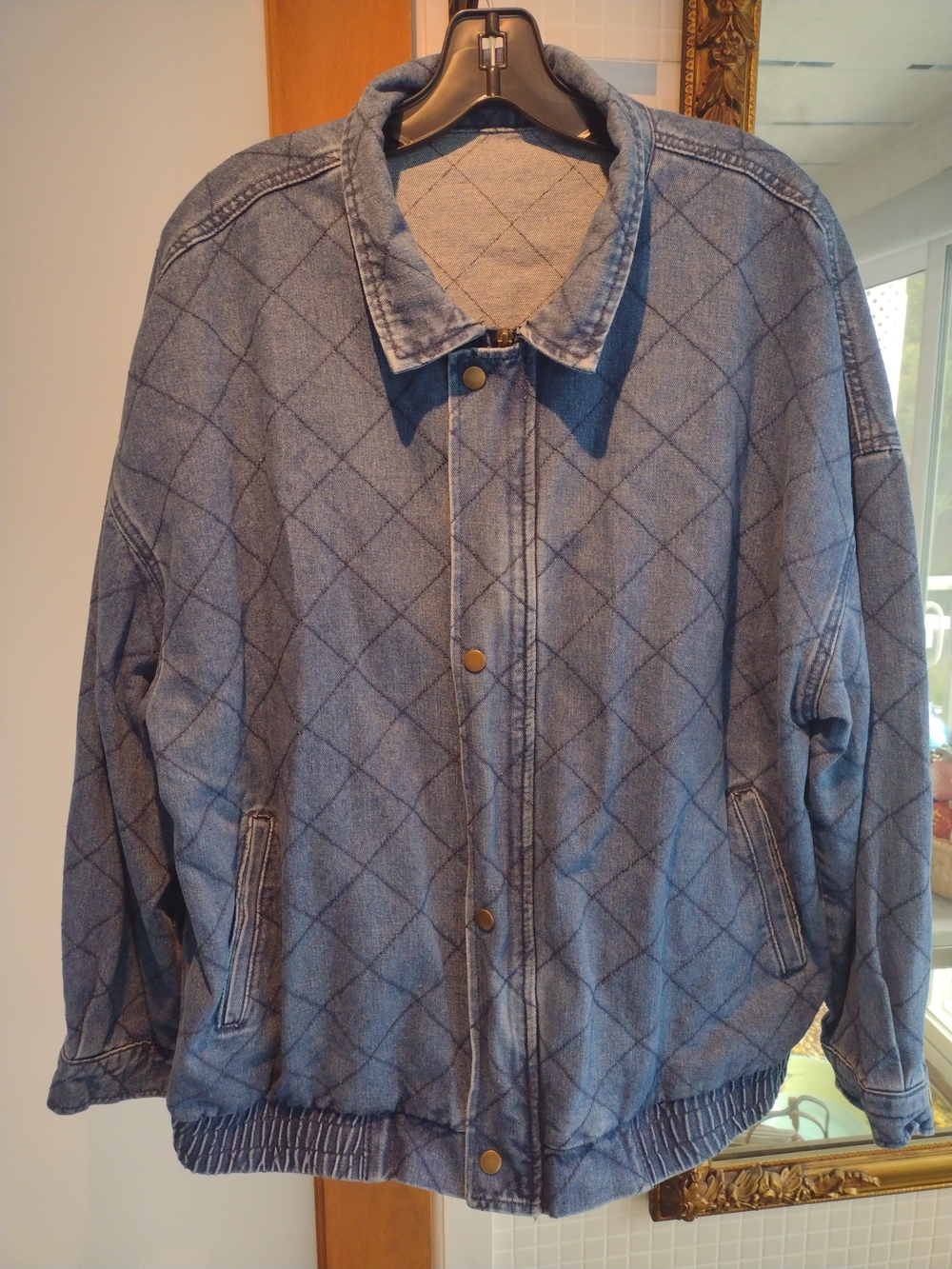 Men's Quilted Denim Jacket - Blue